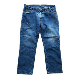 Lee Men's Classic Indigo Straight Jeans Size 34 29 Distressed Casual Industrial